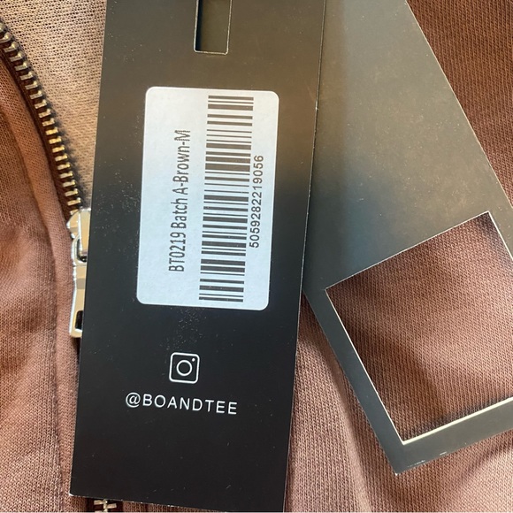 Bo+Tee /Oh Polly Vintage Sport Collection Crop Hoodie Full ZIP Brown Sz M NWT - Picture 9 of 14